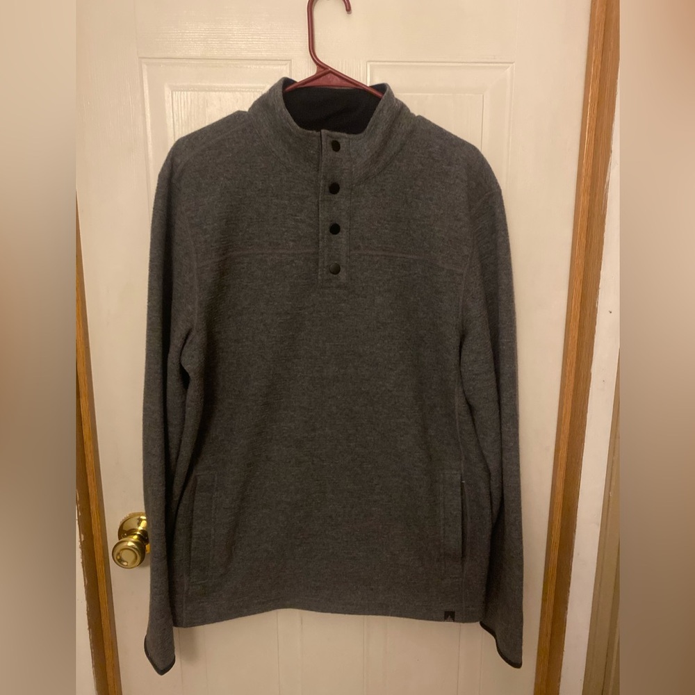 Prana Men's Charcoal Leonidas Sweater from Recycled Wool